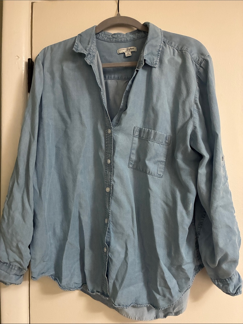 Light Blue Denim-Style Button Shirt